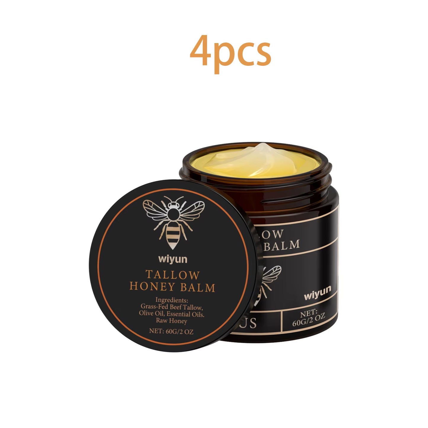 Deep Moisturizing Tallow Honey Balm Long Lasting Hydration Non Greasy All Skin Types Daily Face Body Moisturizing Cream 60G
