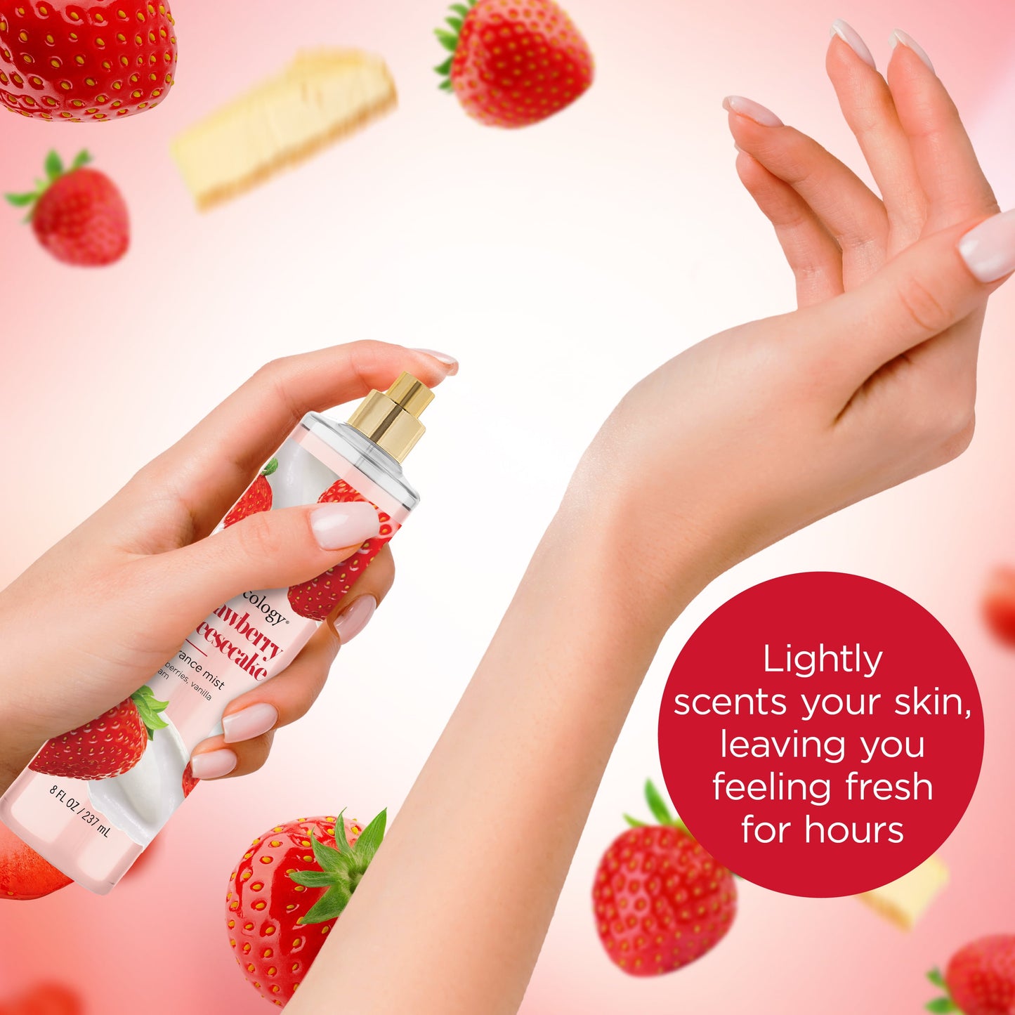 Fragrance Body Mist, Strawberry Cheesecake, 8 Fl Oz