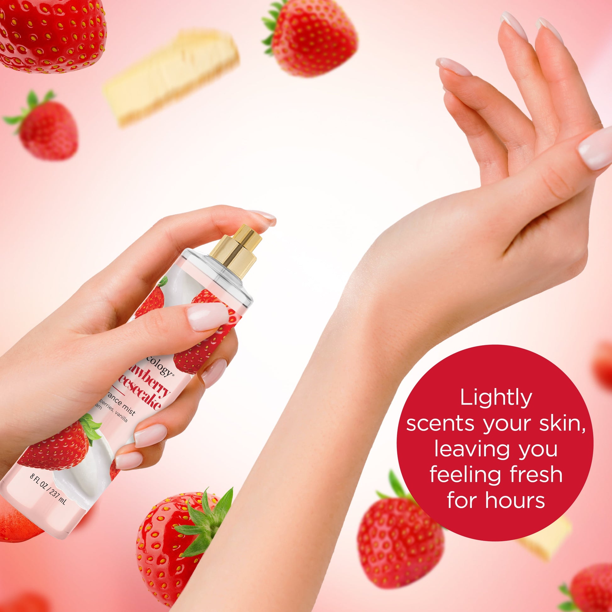 Fragrance Body Mist, Strawberry Cheesecake, 8 Fl Oz