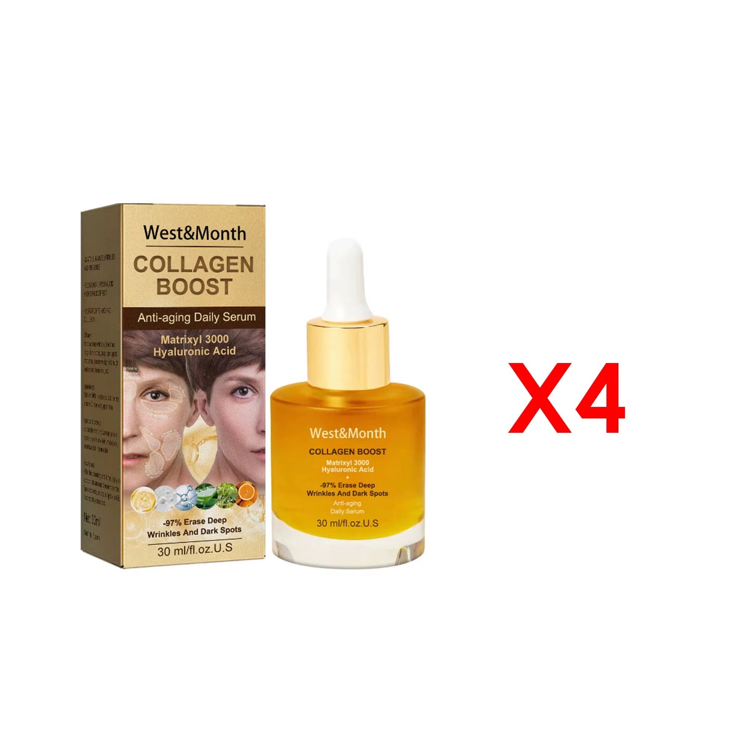 Women Collagen Boost anti Aging Daily Face Serum Skin Barrier Repairing Deep Wrinkles and Dark Spots Erasing Elastic Skin Serum