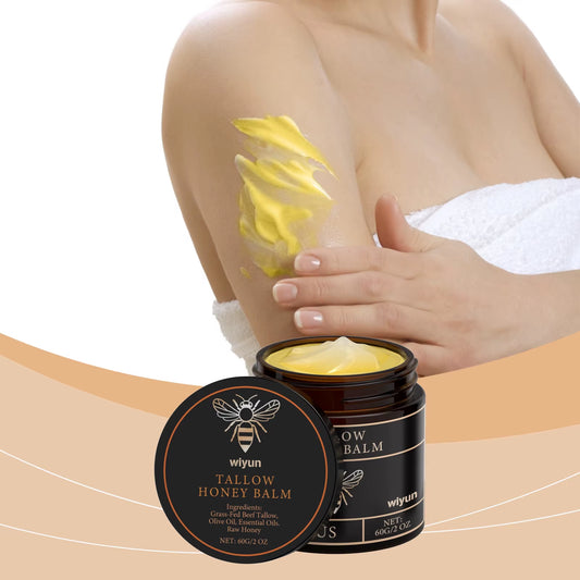 Deep Moisturizing Tallow Honey Balm Long Lasting Hydration Non Greasy All Skin Types Daily Face Body Moisturizing Cream 60G