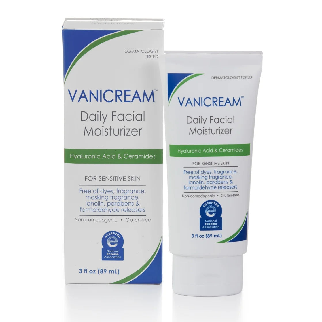 Vanicream Daily Facial Moisturizer with Hyaluronic Acid and Ceramides for Sensitive Skin, 3 Fl Oz