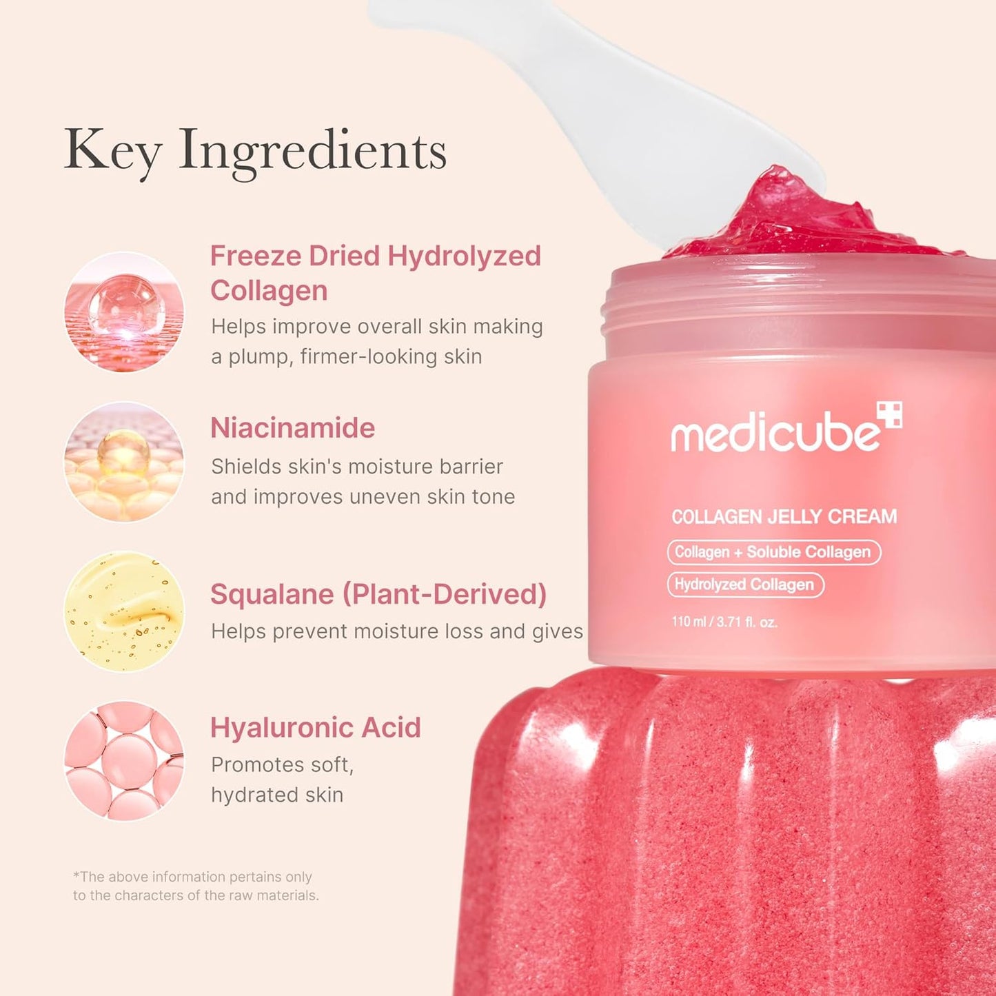 Jelly Cream with Collagen, Niacinamide | Freeze-Dried Hydrolyzed Collagen for Skin Barrier Hydration & 24H Glow | Plumper, Firmer Looking Skin | 3.71 Fl.Oz