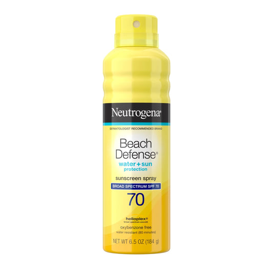 Beach Defense SPF 70 Body Sunscreen Spray, Beach Essentials Sun Care, 6.5 Oz