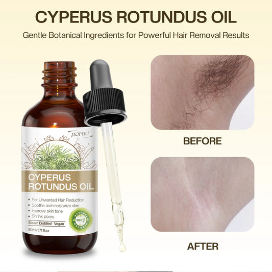 Cyperus Rotundus Oil for Hair Removal,Smooth Skin, Moisturizing & Soothing for Women and Men,1.71 Fl.Oz