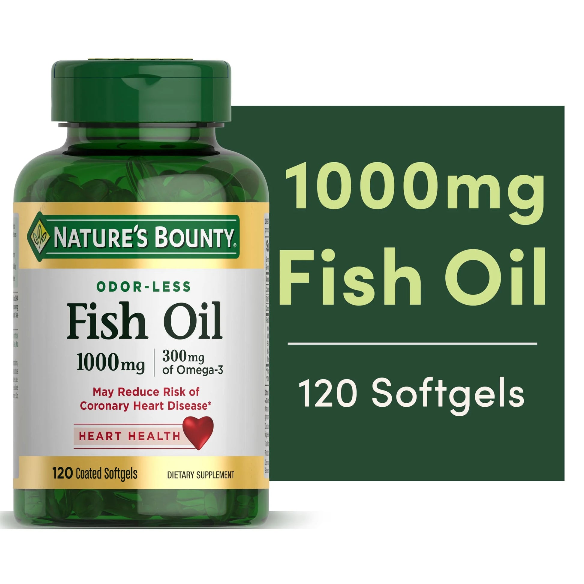 Fish Oil with Omega 3 Softgels, 1000 Mg, 120 Ct